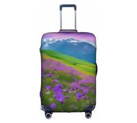 GaxfjRu Housse de bagage personnalisée avec fleurs violettes - Valise approuvée par la TSA - 71,1 cm - Grande housse de valise, blanc, X-Large
