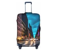 GaxfjRu Housse de bagage personnalisée Streets of New York City - Valise approuvée par la TSA, housses de valise pour bagages de 71,1 cm, grande housse de valise, blanc, Large