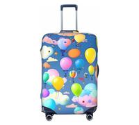 Gaxfjru Housse de protection pour valise de voyage avec imprimé ballons colorés - Lavable - Anti-rayures, Noir , S