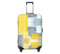 GaxfjRu Housse de protection pour valise, housse de protection lavable anti-rayures, gris et jaune, Noir , S