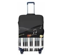 Gaxfjru Housse de protection pour valise, housse de protection lavable et anti-rayures Motif guitare piano, Noir , M