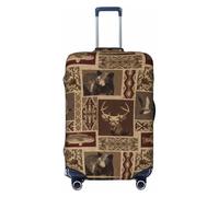 Gaxfjru Housse de protection pour valise, lavable, anti-rayures, motif cerf, ours orignal, Noir , M