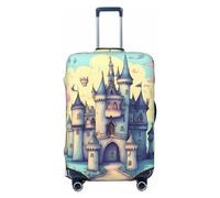 Gaxfjru Housse de protection pour valise, lavable, anti-rayures, motif château de conte de fées, Noir , L