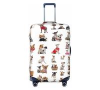 GaxfjRu Housse de protection pour valise, lavable, anti-rayures, motif chihuahua carlin, Noir , XL