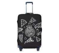 Gaxfjru Housse de protection pour valise, lavable, anti-rayures, motif constellation pizza (1), Noir , M