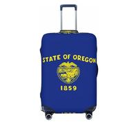 Gaxfjru Housse de protection pour valise, lavable, anti-rayures, motif drapeau de l'État de l'Oregon, Noir , L