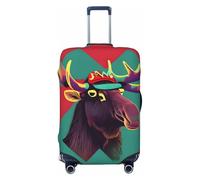 GaxfjRu Housse de protection pour valise, lavable, anti-rayures, motif élan, Noir , XL