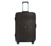 Gaxfjru Housse de protection pour valise, lavable, anti-rayures, motif hiéroglyphe égyptien antique, Noir , M