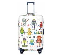 GaxfjRu Housse de protection pour valise, lavable, anti-rayures, motif robots de dessin animé, Noir , S