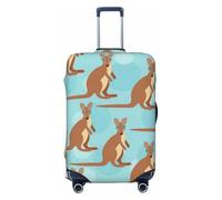 GaxfjRu Housse de protection pour valise, lavable, anti-rayures, motif zoo, drôle pour kangourou, Noir , L