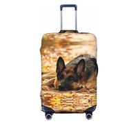Gaxfjru Housse de protection pour valise, motif berger allemand, lavable, anti-rayures, Noir , L