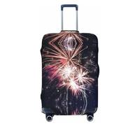 GaxfjRu Housse de protection pour valise, motif feu d'artifice, lavable, anti-rayures, Noir , M