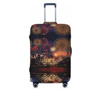GaxfjRu Housse de protection pour valise, motif feux d'artifice, lavable, anti-rayures, Noir , M