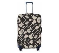 GaxfjRu Housse de protection pour valise, motif guitare, lavable, anti-rayures, Noir , S