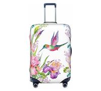 GaxfjRu Housse de protection pour valise, motif jardin avec oiseaux et fleurs, lavable, anti-rayures, Noir , XL