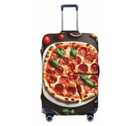 GaxfjRu Housse de protection pour valise, motif pizza, lavable, anti-rayures, Noir , XL