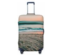 GaxfjRu Housse de protection pour valise, motif plage, coucher de soleil, lavable, anti-rayures, Noir , L