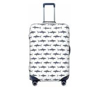 GaxfjRu Housse de protection pour valise, motif poissons et requins, lavable, anti-rayures, Noir , L