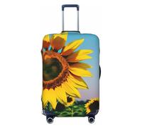 GaxfjRu Housse de protection pour valise, motif tournesols, lavable, anti-rayures, Noir , L