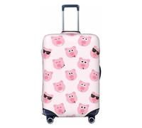 GaxfjRu Housse de valise amusante en forme de tête de cochon rose, pour bagages, gardez vos bagages sécurisés et élégants, housses de bagages pour valise, approuvées par la TSA, Noir , S