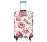 GaxfjRu Housse de valise colorée en forme de beignet de cupcake sucette pour bagages, gardez vos bagages sécurisés et élégants, housses de bagages pour valise, approuvées par la TSA, Noir , XL