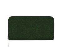 GaxfjRu Hunter Portefeuille long en cuir pour homme Motif pétales floraux Vert