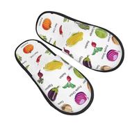 GaxfjRu Introduction de divers légumes chaussons d'hiver en peluche pour une utilisation en intérieur, chaussons doux et chauds pour les invités et confort à la maison, unisexe