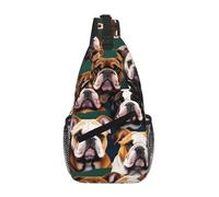GaxfjRu Joli sac à bandoulière en forme de bulldog anglais pour homme et femme, sac à dos décontracté pour la randonnée, les voyages