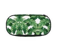 GaxfjRu Jolie trousse à crayons verte avec imprimé feuilles de palmier grande capacité pour la maison, le collège, le bureau, pour adultes