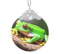 GaxfjRu Jolies grenouilles aux yeux rouges - Décorations de Noël pour la maison - Pendentif à suspendre pour sapin de Noël