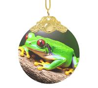 GaxfjRu Jolies grenouilles aux yeux rouges - Décorations de Noël pour la maison - Pendentif à suspendre pour sapin de Noël