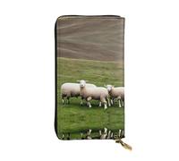 GaxfjRu Lambs and Sheep Portefeuille élégant et fonctionnel pour femme - Cuir synthétique avec fermeture éclair en métal, petit portefeuille pour femme, noir, One Size, Classique