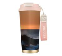 GaxfjRu Last Sun Rays of Over The Sea Waves 591 ml avec couvercle, tasse à café isotherme en acier inoxydable, gobelet pour boissons chaudes et froides