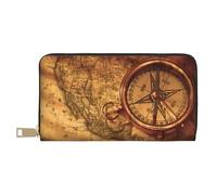 GaxfjRu Law of the Compass Navigation Portefeuille en cuir élégant pour femme, organisateur de grande capacité avec support de chéquier, portefeuille à deux volets pour femmes, blanc, One Size,