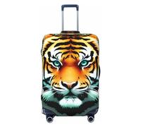 GaxfjRu Little Fat Tiger Head Housse de valise pour bagages, garde vos bagages sécurisés et élégants, housses de bagages pour valise, approuvées par la TSA, Noir , L