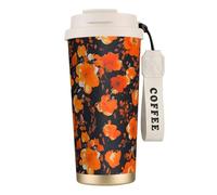 GaxfjRu Lot de tasses à café isothermes à double couvercle en acier inoxydable 316 avec paille - 500 ml