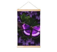 GaxfjRu Magnifique cadre en bois naturel imprimé papillon violet pour photos, photos, toiles, œuvres d'art