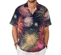 GaxfjRu Magnifique chemise hawaïenne à manches courtes pour homme avec boutons pour la plage, les vacances d'été, style décontracté et élégant, Noir , XL