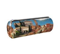 GaxfjRu Magnifique étui en cuir italien avec fermeture éclair pour stylos à bille et stylos roller et crayons Grain doux