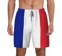 GaxfjRu Maillot de bain pour homme avec motif drapeau français - Séchage rapide - Imprimé 3D - Avec poche pour téléphone, noir, X-Large