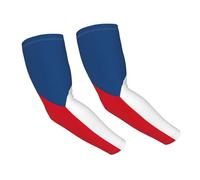 GaxfjRu Manchons de bras rafraîchissants pour homme et femme Drapeau de la République tchèque - Respirant, protection solaire UV, manches de bras de sport pour femme