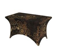 GaxfjRu Nappe extensible épaisse Gears Clock Bronze Century - Nappes rectangulaires ajustées pour tables de 1,8 et 2,4 m - Pique-nique en plein air