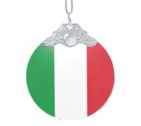 GaxfjRu Ornements de décoration de Noël avec drapeau italien - À suspendre - Cadeau pour sapin de Noël, taille unique