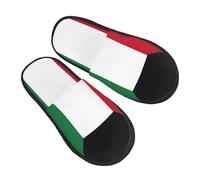 GaxfjRu Pantoufles d'hiver en peluche avec drapeau du Koweït pour l'intérieur, chaussons doux et chauds pour invités et confort à la maison, unisexe, noir, 5