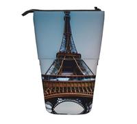 GaxfjRu Paris Tour Eiffel Imprimer Portable Telescoping Pencil Bag Organizer with Multiple Slots for Writing Tools Accessories