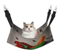 GaxfjRu Perchoir réglable en velours pour chat avec motif carte du monde en épices