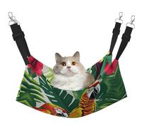 GaxfjRu Perchoir réglable en velours pour chaton et chatons avec motif de fleurs tropicales et feuilles