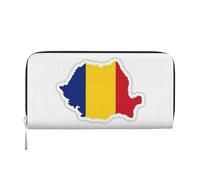 GaxfjRu Petit portefeuille en cuir imprimé carte drapeau de la Roumanie pour femme, porte-cartes de crédit pour femme, sac à main pour femme