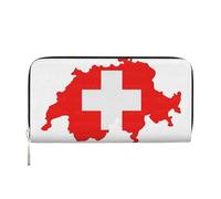 GaxfjRu Petit portefeuille en cuir imprimé carte du drapeau suisse pour femme, porte-cartes de crédit pour femme