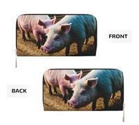 GaxfjRu Petit portefeuille en cuir imprimé cochons à la ferme pour femme, porte-cartes de crédit, sac à main pour femme